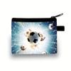 2pcs Men's Coin Purse, Zipper Coin Wallet Key Holder Small Money Bag, Football Wallet Coin Pouch Clutch Bag