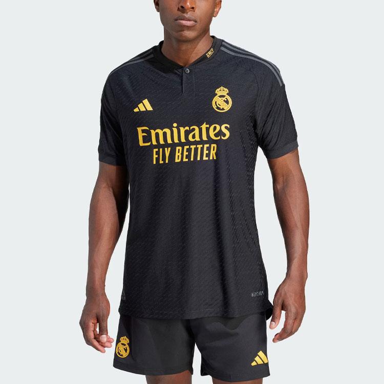 Adidas Real Madrid Away Player Version Short Sleeve Training Jersey Men Sports Jersey Black IQ4923
