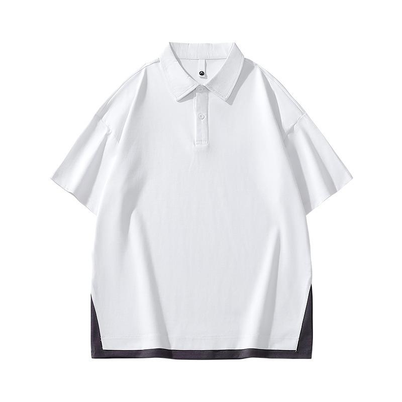 Men's Short-sleeved POLO Shirt Summer Heavy T-shirt Men's Lapel Thin Short T-top