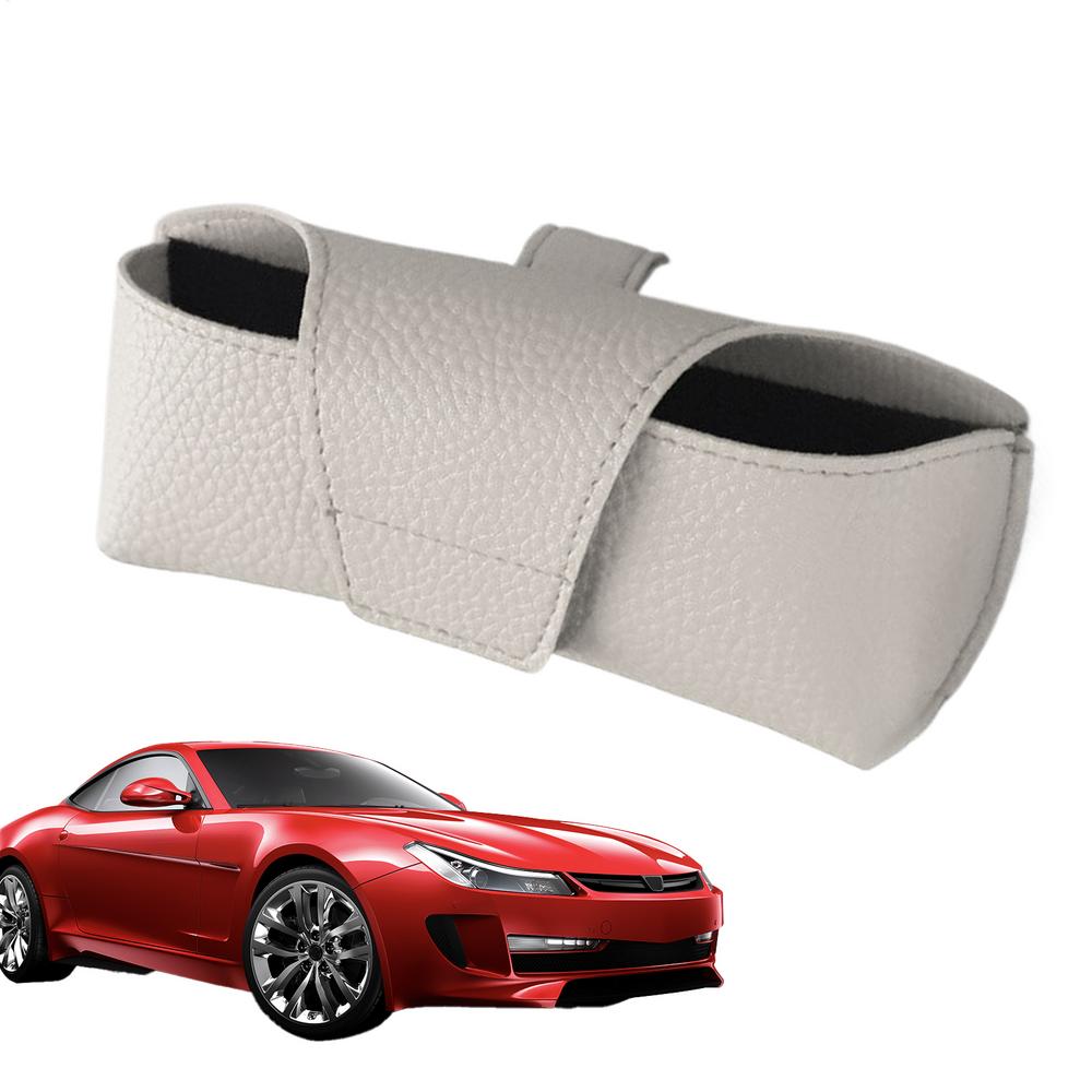 Visor Sunglasses Holder Leather Auto Eyeglasses Organizer Box Non-Slip Eyeglasses Case Space Saving Organizer Box Interior Auto