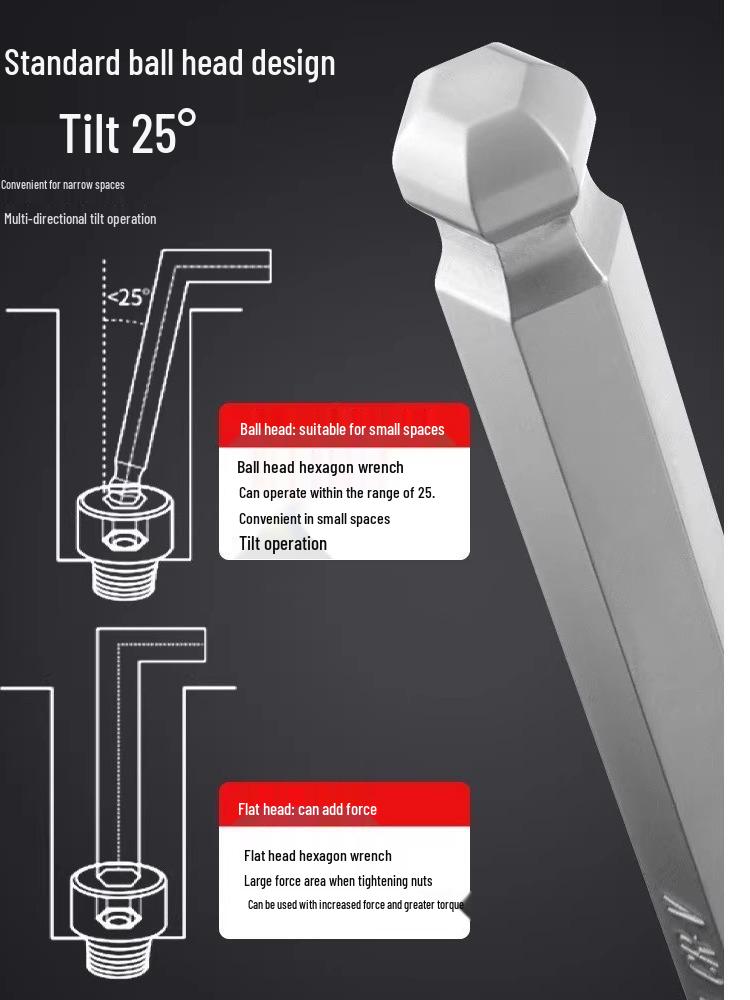 Sata Internal Hex Wrench Set - Extended Ball & Flat Head Screwdriver