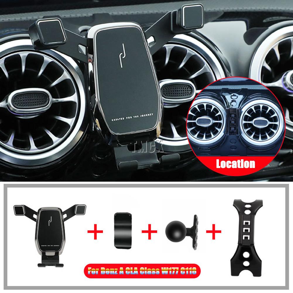 For Mercedes Benz AMG A CLA Class W177 C118 W118 A180 A200 A220 A250 260 A35 A45 Car Mobile Phone Holder Air Outlet Snap Bracket A Style Balck