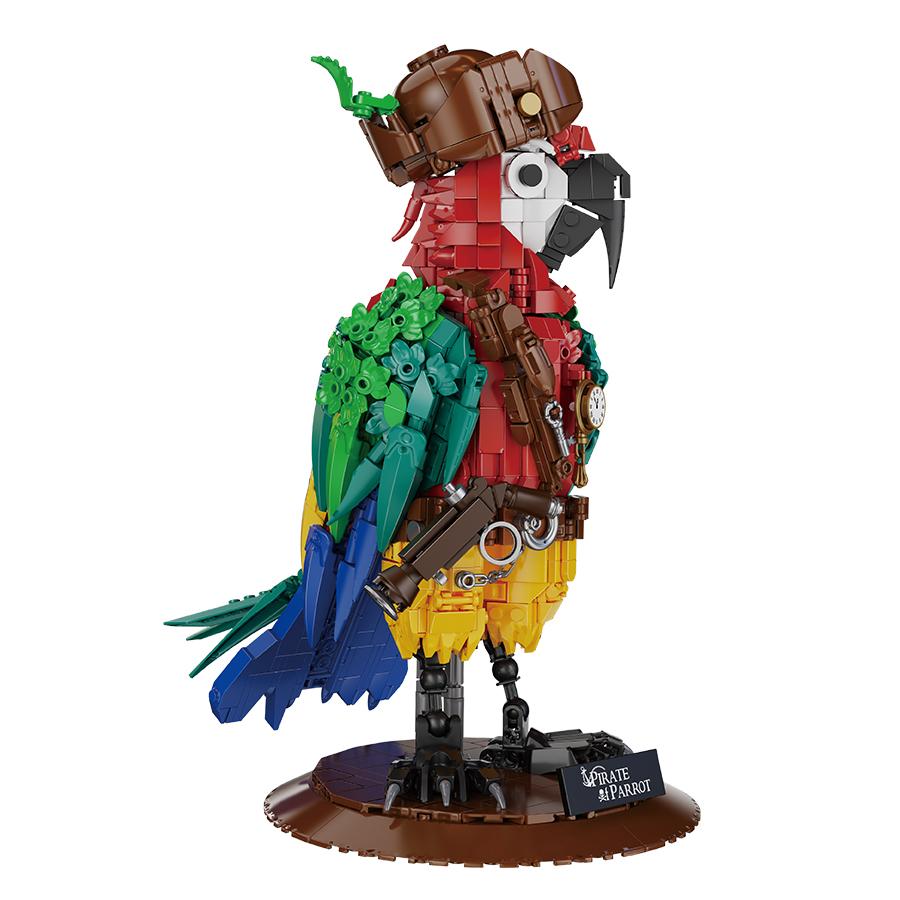 Kreativní Ostrovní Papoušek Malé Částice Stavebnice Zvířata Model Montážní Hračky Pro Děti Vánoční Narozeninové Dárky Dekorace