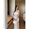 White Mesh Tube Top Dress Women's Summer Seaside Vacation Beach Skirt Temperament Hip-wrapped Long Skirt