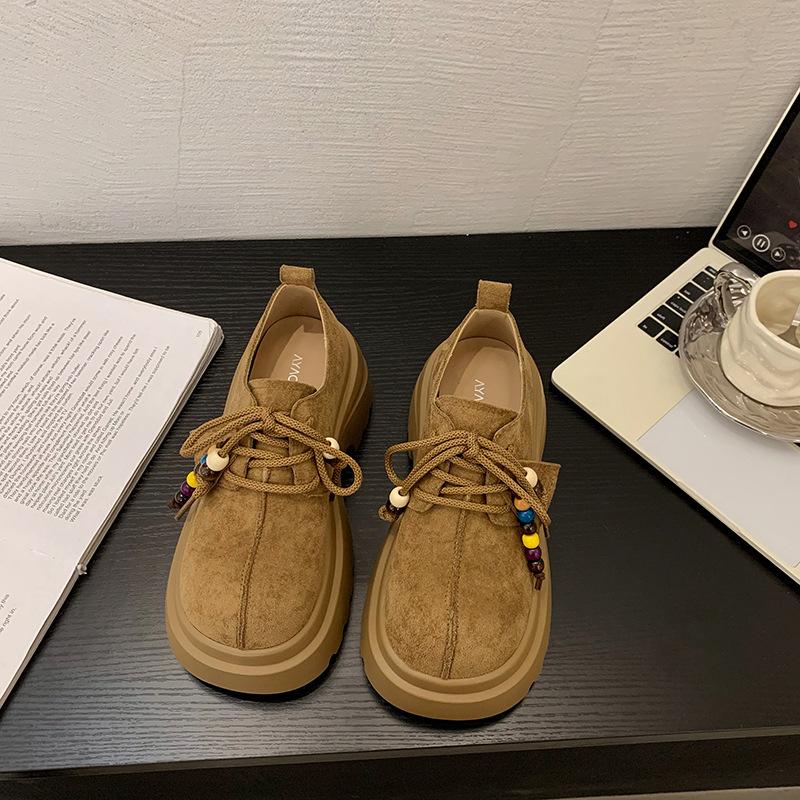 Retro Thick-soled Muffin Increases the Height of Big-headed Children's Summer Outer Wear All-inclusive Autumn New Single Shoes