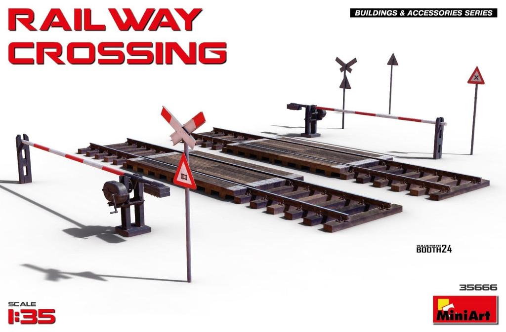 Miniart Railroad Crossing and Barrier Plastic Model MA35666 1/35 (Diorama)