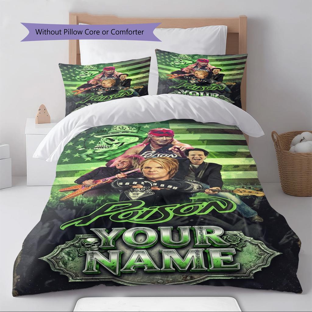 Name Custom Poison Pattern Bedding Set Quilt Cover Pillowcase Home Decor Gift (1 * Duvet Cover + 2 * Pillowcase, Without Core)
