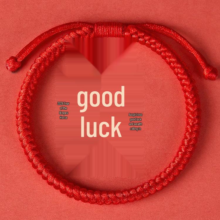 Red String Zodiac Year Bracelet: Handmade Vajra Knot Amulet for Women & Men, Tai Sui Protection, Perfect Gift for Girls.