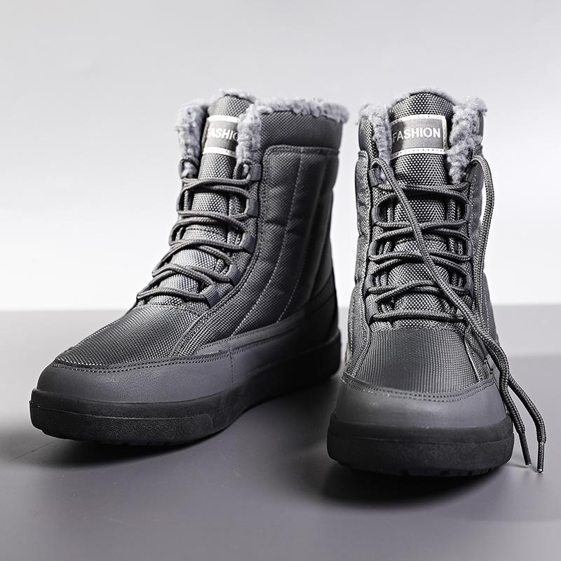 

Пыленепроницаемые непромокаемые женские зимние ботинки, нескользящие ботинки с высоким берцем, женские хлопковые ботильоны, мужские зимние зимние ботинки 38 серый