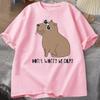 Dont Worry Be Capy Awesome Cute Capybara Tshirts Unisex Casual Cotton Summer T Shirt Short Sleeve Oversized Tshirt Animal Tees