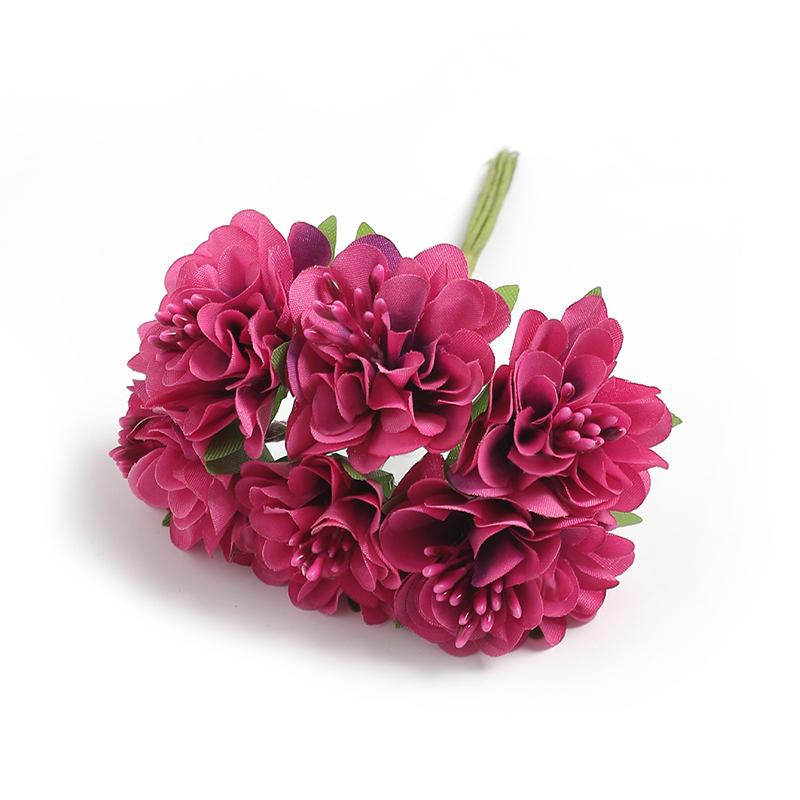 6Pcs/lot Mini Artificial Silk Carnation Flowers Bouquet for Home Wedding Party Decoration DIY Craft Wreath Gifts Accessories