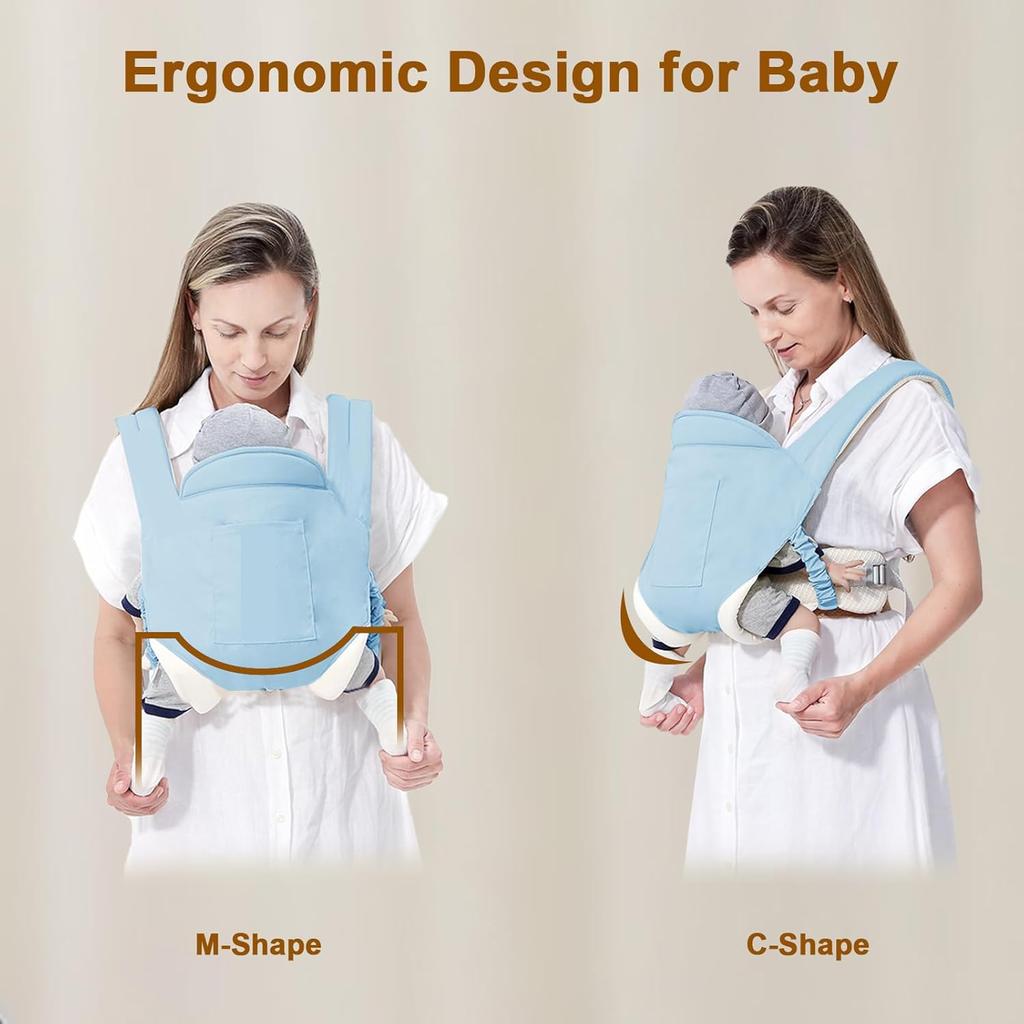 Breathable Baby Carrier, Newborn To Toddler, with Adjustable Hip Seat, 7-45 Lbs