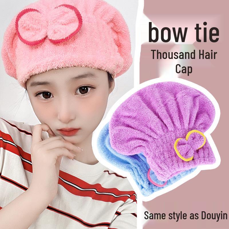 Women's Quick-Dry Super Absorbent Double-Layer Hair Drying Cap Towel