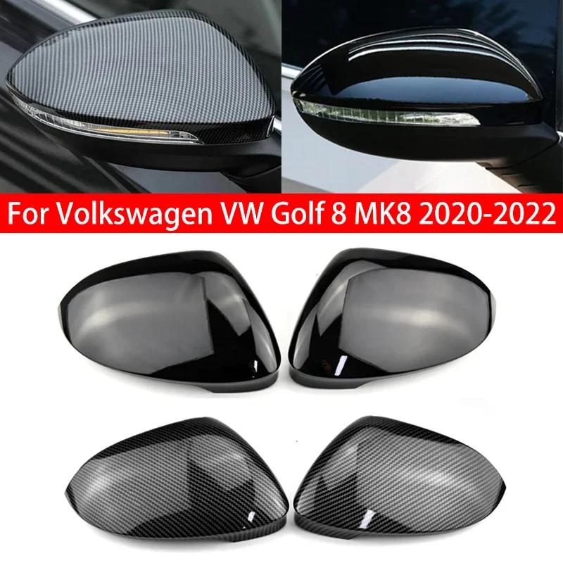 For Volkswagen VW Golf 8 MK8 2020-2022 Car Replacement Rearview Side Mirror Cover Wing Cap Exterior Door Case Trim Carbon Style
