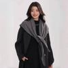 New Fahion Design Women Scarf Autumn Winter Wool Blend Triangle Muffler Lady Shawl Korean Style Striped Thick Warm Wrap Female