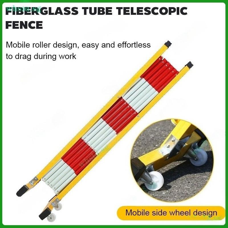 Movable Power Safety Construction Isolation Baffle Fiberglass Telescopic Fence Insulated Collapsible Tubular Guardrail
