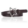Hollow Star Buckle PU Leather Belt for Children, Thin Star Cutout Hole Waist Strap Decorative Belt for Jeans Dresses