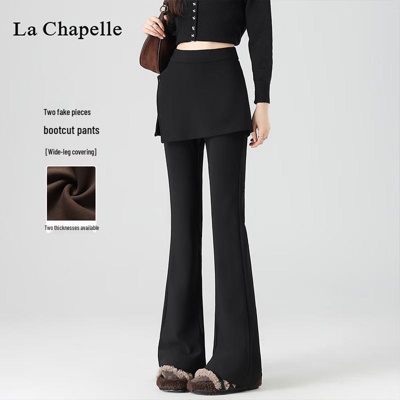 La Chapelle Women s High-Waist Faux Skirt Flared Suit Pants XL