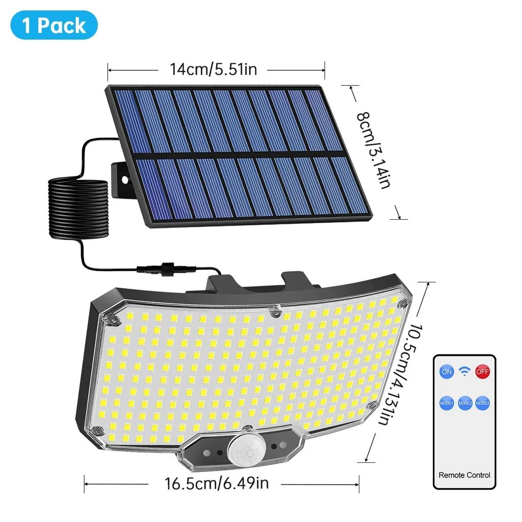 234 LED Solar Outdoor Lights Super Bright Motion Sensor IP65 Waterproof 3 Modes Flood Wall Security Light for Garage Yard