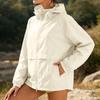 Women's Lightweight Breathable Long Sleeve Jacket Thin UV Protection Sunproof Coat for Commuting Outdoor Activities with Hood and Zipper
