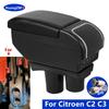 For Citroen C2 C3 Car Armrest Box Central Storage Box Interior Retrofit USB Charging Ashtray Car Accessories