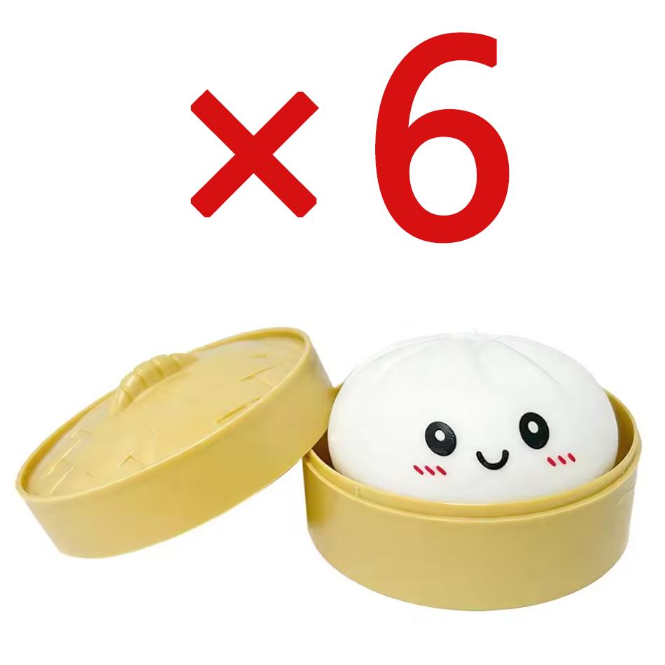In Stock White Dumpling Steamer Bun Ornament Slow Rebound Soft Pinch Decompression Office Home Decor  Adults  Gift