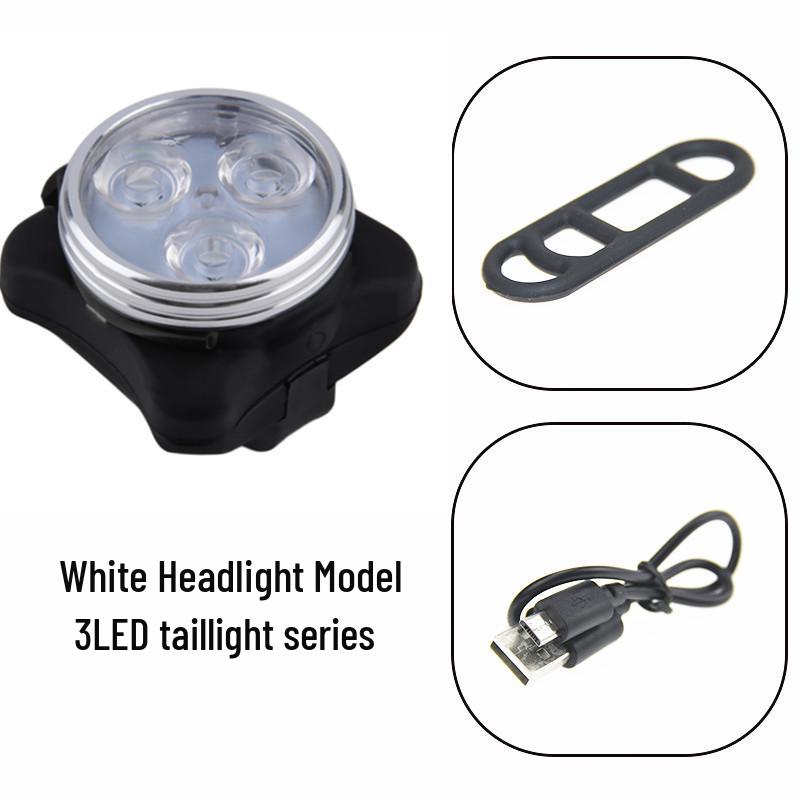 USB Rechargeable Compact Bicycle and Scooter Light - Front, Tail, and Safety Warning Lamp