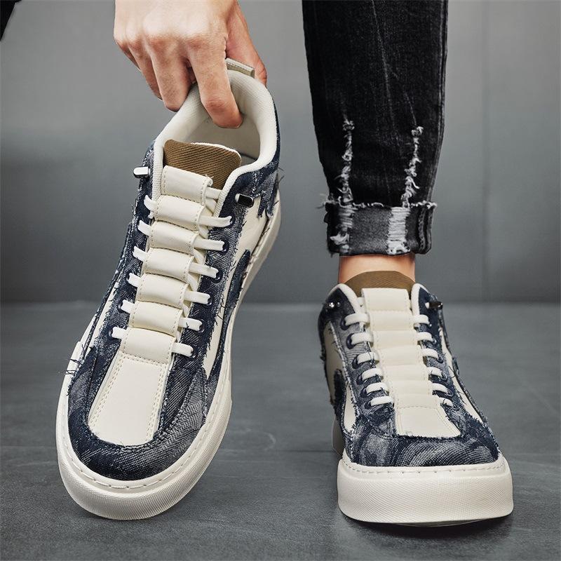 Shoes Men's Trendy Personalized High-top Board Shoes Autumn and Winter New Platform Sports Men's Shoes Korean Version Splicing Casual Shoes Men's
