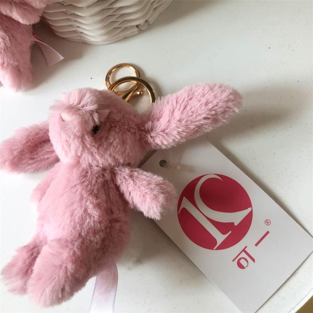 Bag Accessories Plush Bunny Keyring Love Pompom Trinket Plush Rabbit Keychain Plush Rabbit Keyring