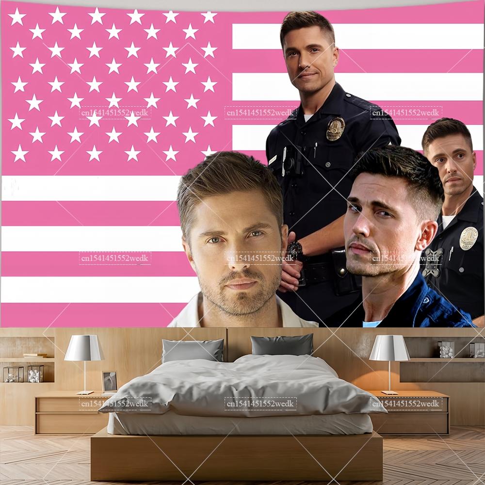 Tim Brad Ford Pink American Flag Lucy Chen The Rookie Tapestry Decor Home Decoration College Dorm Wallpaper Background Cloths
