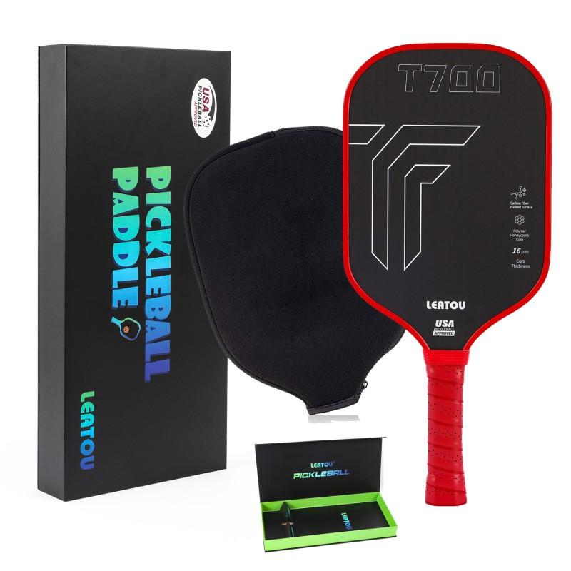 Carbon Fiber Pickleball Paddle Set T700 With Carry Bag Magnetic Gift Box Indoor Outdoor Court Sports
