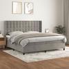3132939 vidaXL Divan Bed and Mattress Light Grey 200x200cm Velvet