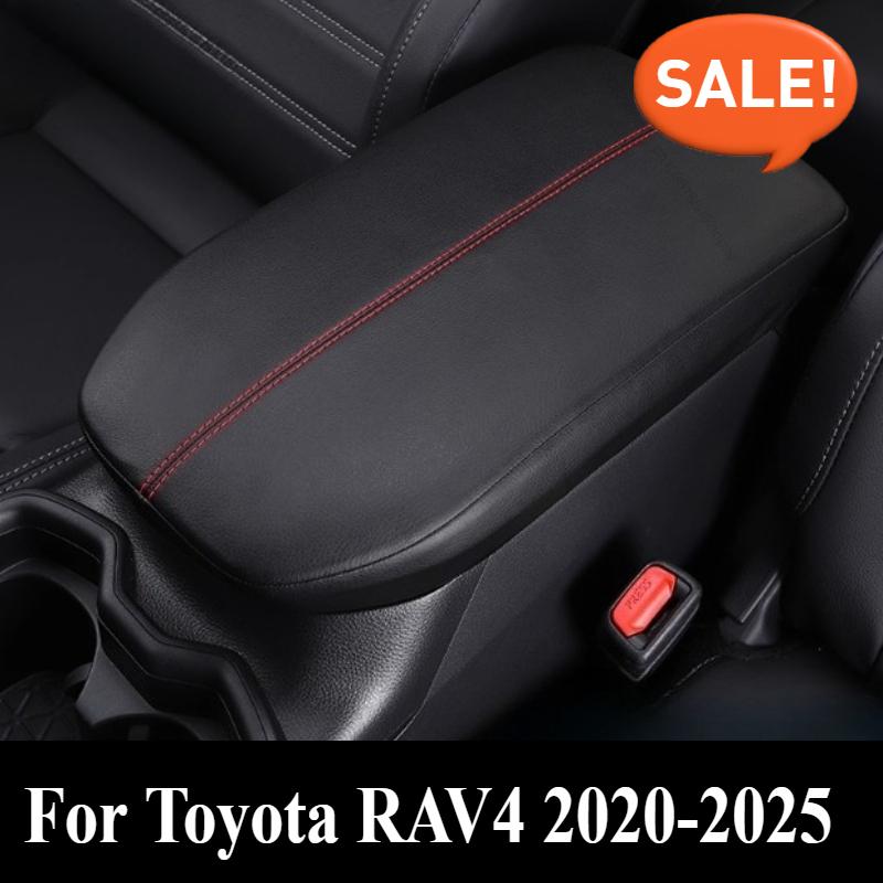 For Toyota RAV4 -2025 Car Central Armrest Box Cover Microfiber Leather Black Armrest Box Sleeve Case Interior Accessory