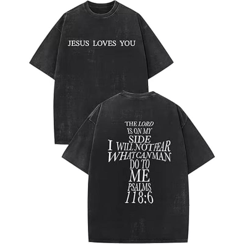 Christian Shirts GOD Is Good Graphic Tees Cross Bible Dove Jesus Religious Tshirt Retro Washed Tops Unisex Casual Tops