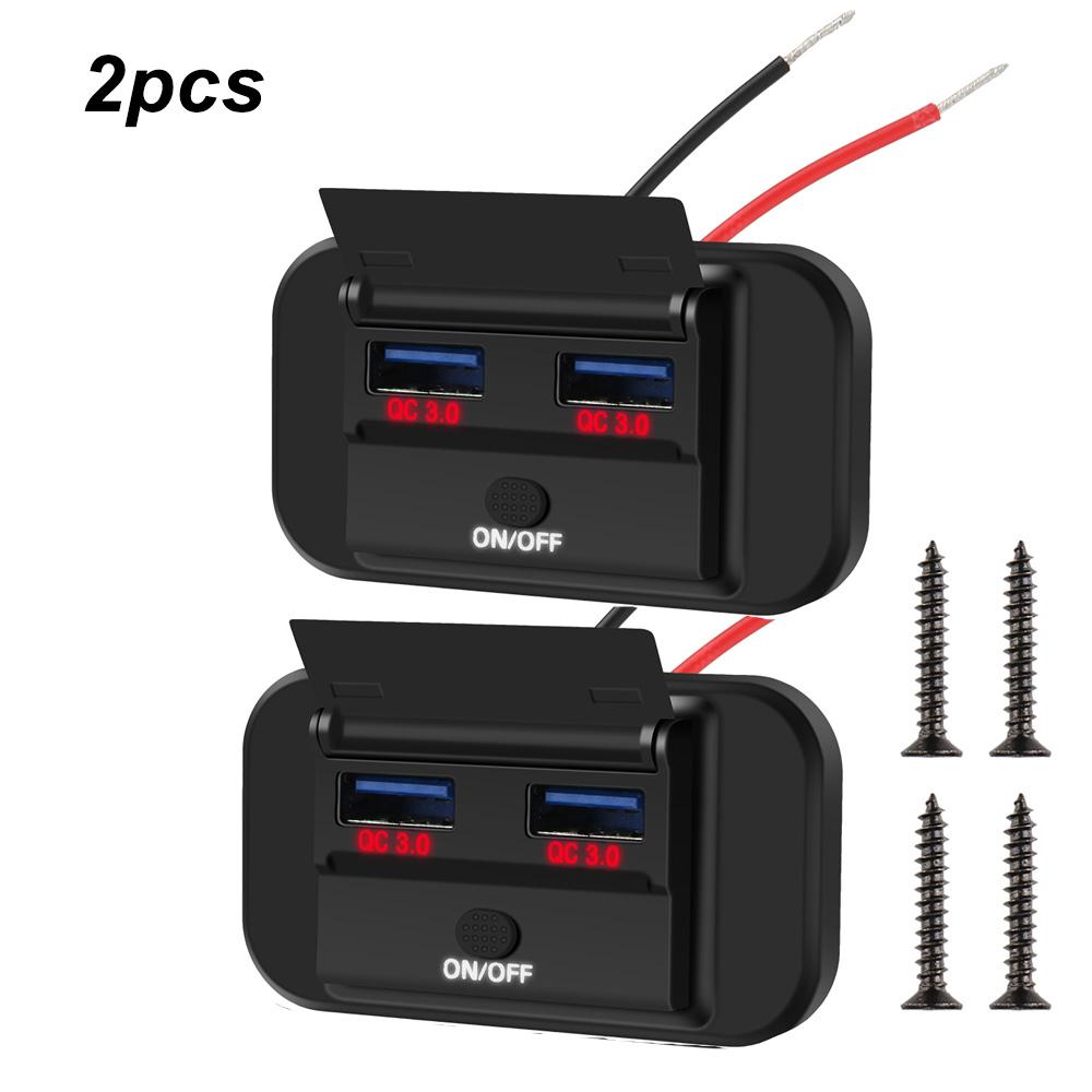 Autoladegerät Dual QC3.0 Ladegerät 12V/24V Dual USB Für Motorrad Wohnmobil LKW ATV Boot Auto Wohnmobil Steckdose Buchse Adapter