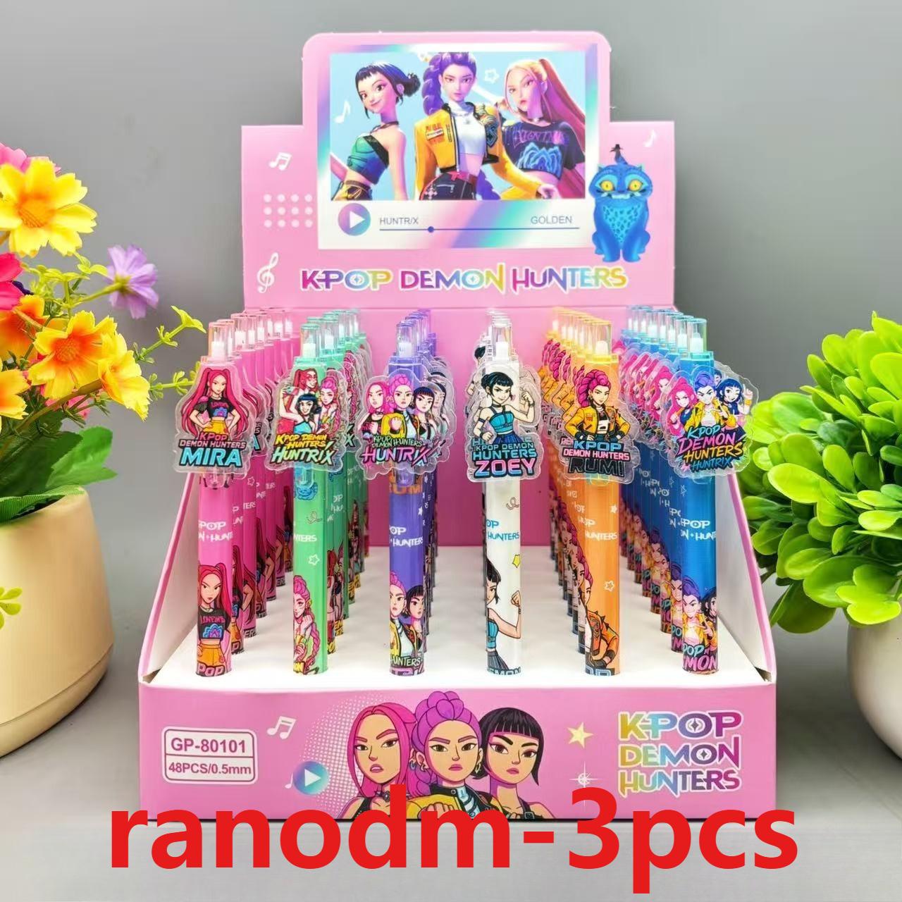 

Latest K-POP gel Pen Demon Hunter Press 0.5mm Black Ink Acrylic Patch Tall Value Student Stationery great for daily use no-box