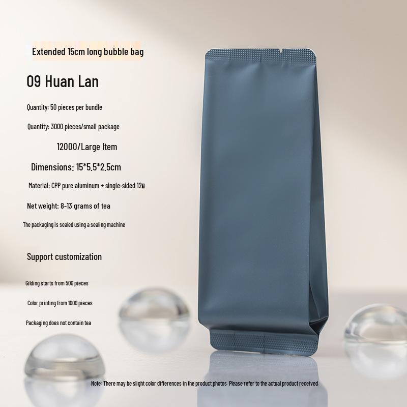 8g Extra Thick Aluminum Foil Tea Bag for Yancha, Phoenix Dancong, Black Tea & Rougui