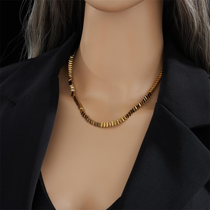 316L Stainless Steel New Fashion Metal Texture Women Collar Choker Necklace Joyería Acero Inoxidable Mujer Party Gift