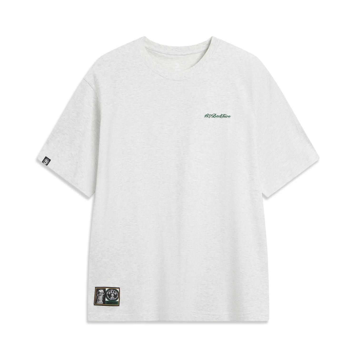 

Li Ning X 1807 Коллаборация Серия Badfive Дышащая Футболка с Коротким Рукавом Свободного Кроя Мужские Топы AHSVE63-3 XL