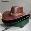 Big Eaves American Retro Western Cowboy Hat Men's and Women's Spring and Summer Outdoor Horseback Riding Mountaineering Sun Hat Tibetan Jazz Hat
