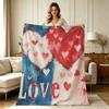 Soft Warm Flannel Love Heart Print Blanket for All Season Cozy Throw Blanket for Couch Sofa Bedroom Living Room Office Home Decorative Lightweight Fla