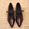 Women Mary Jane Shoes Vintage Pointed Toe Elegant Spring 2026 Ladies Outdoor Low Heel Shoes Fashion Chunky Party Dress Pumps