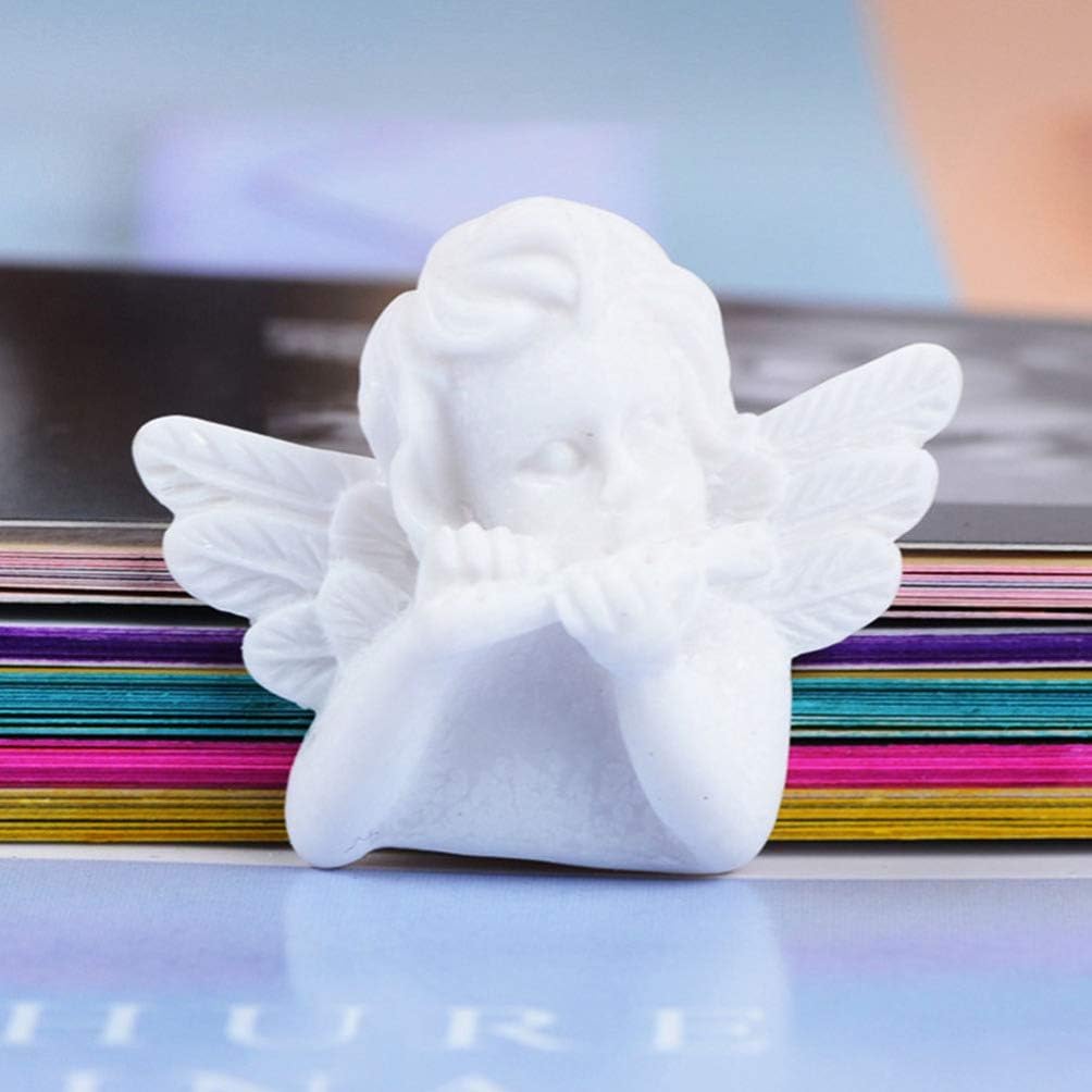 EXCEART 60Pcs Miniature Angel Figurine Mini Angel Statue Resin Embellishments Flatback Beads Charm Ornament for DIY Scrapbooking Craft Phone Case