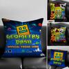 Spiel Geometry Dash Kissenbezug Natürlicher Leinen-Kissenbezug-Set All-in-One-Dekor für Sofa Schlafzimmer Stuhl