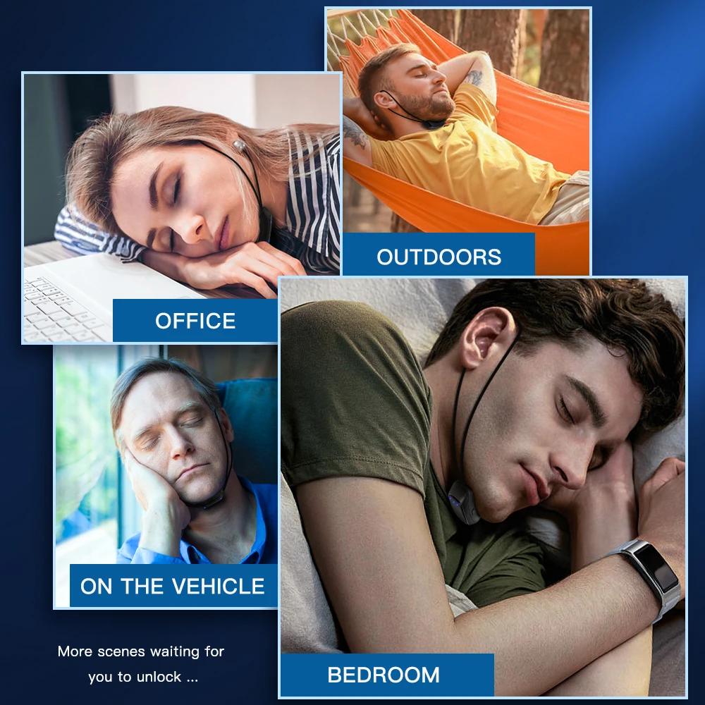 EMS Pulse Stop Schnarchen Tragbares, bequemes Schlafen Gut Stop Schnarchen Gesundheitsfürsorge Schlafapnoe-Hilfe USB Smart Anti-Schnarch-Gerät