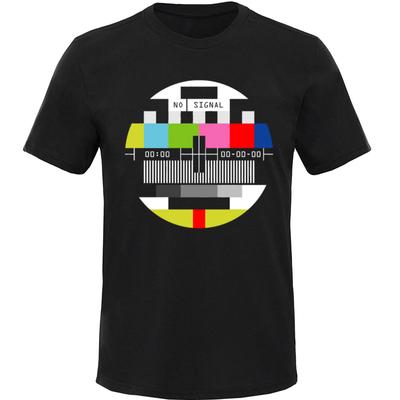Kein Signal Retro TV Testbild Schwarzes T-Shirt