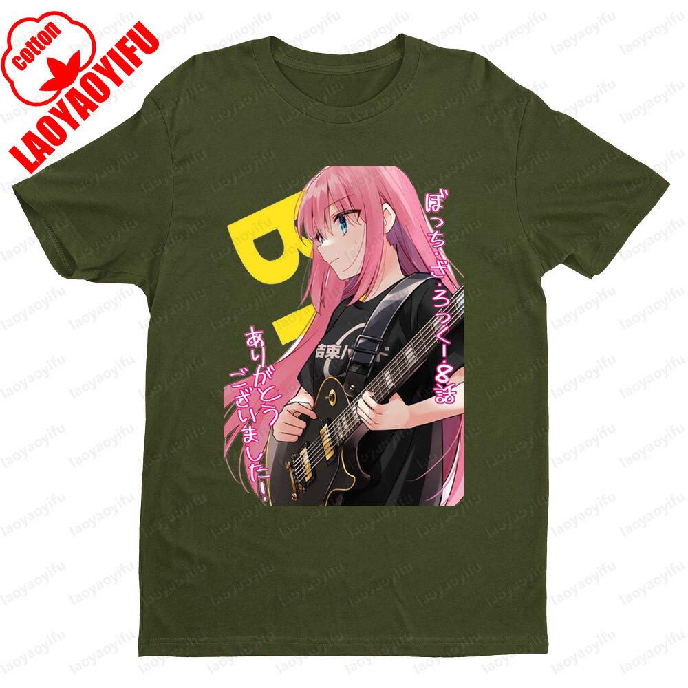 BOCCHI THE ROCK Theme Series Short Sleeve Men Women Universal Fashion Casual Crewneck Tshirt Summer Daily Life Cotton Tee Tops