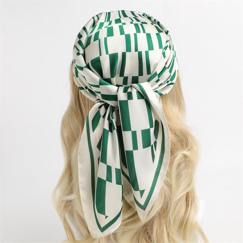 71X71cm square scarf women's scarf new autumn and winter scarf decoration versatile simple temperament silk scarf headscarf sun protection