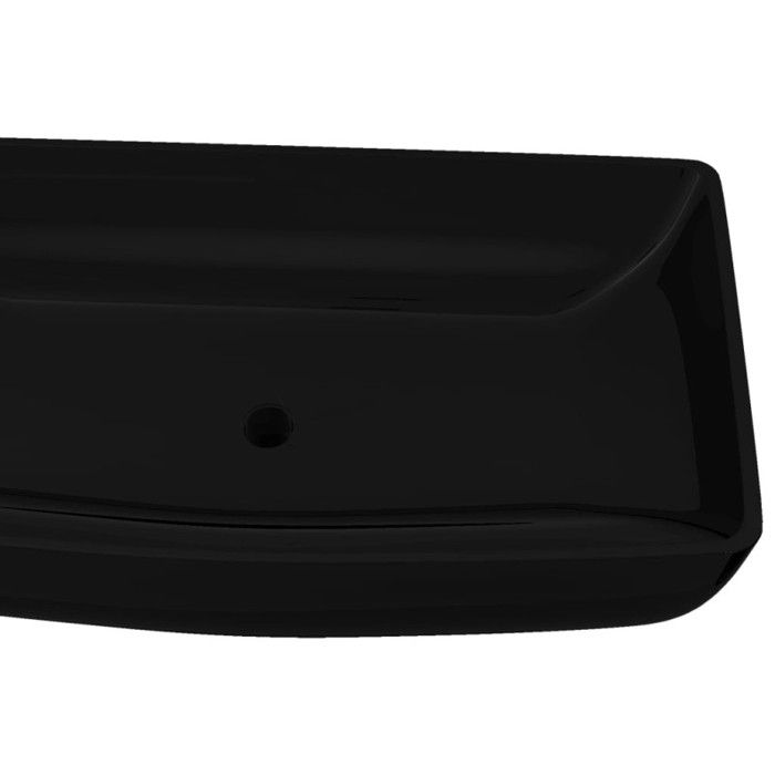 VidaXL Vasque Rectangulaire Céramique Noir pour Salle de Bain Lavobo Lave-main 141923