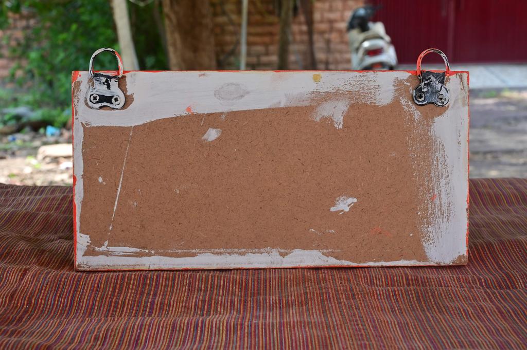 Indian Folk Art Mirror Work Wood Wall Panel